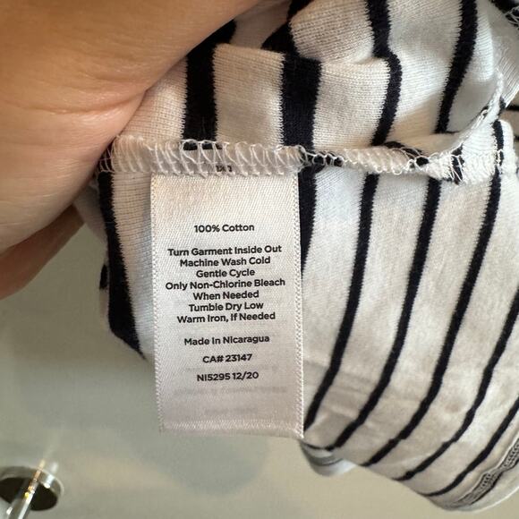 New Talbots Tee Top Black White Striped Split Neck Pullover Short Sleeves Sz 3X - Picture 5 of 5
